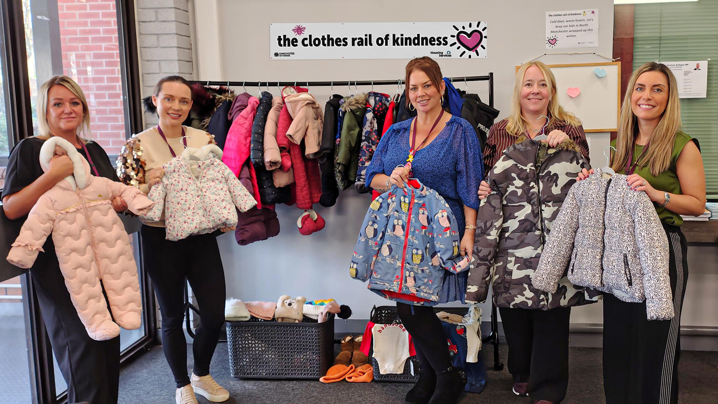 Clothes Rail Of Kindness With Sign