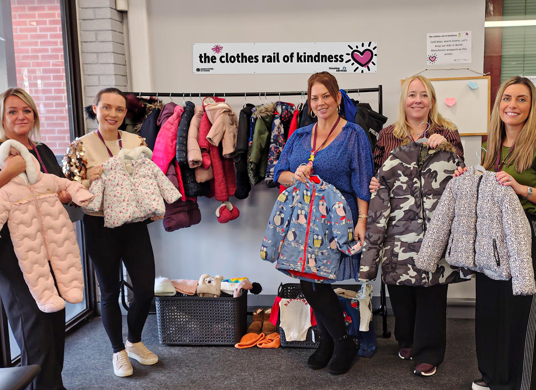 Clothes Rail Of Kindness With Sign