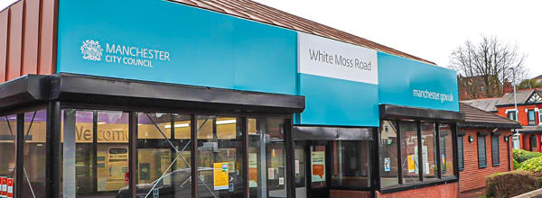 external shot of white moss road housing office