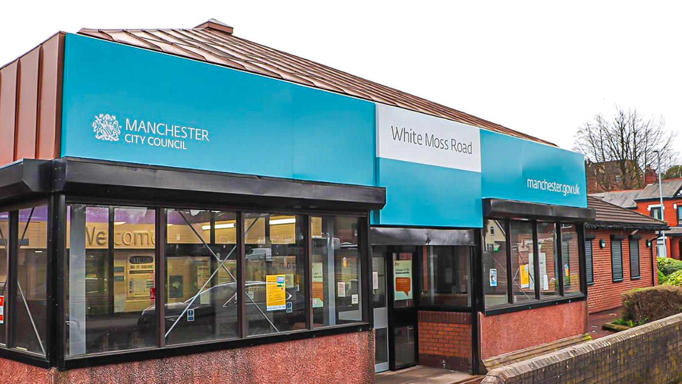 external shot of white moss road housing office