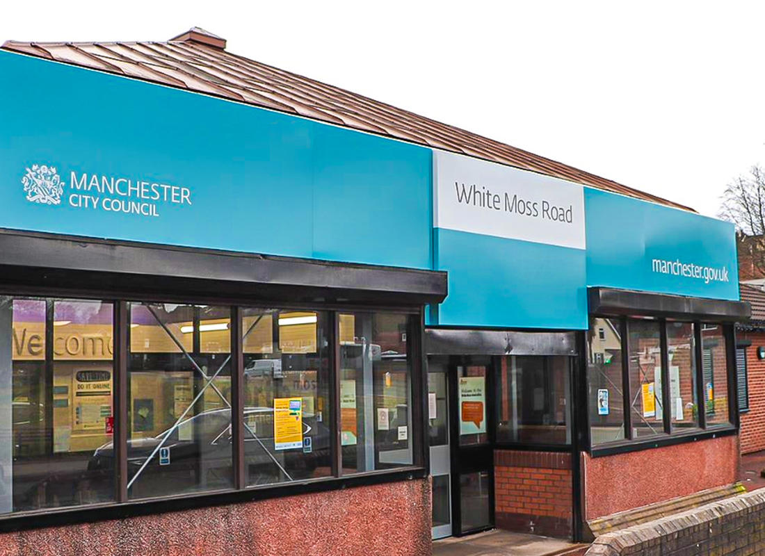external shot of white moss road housing office