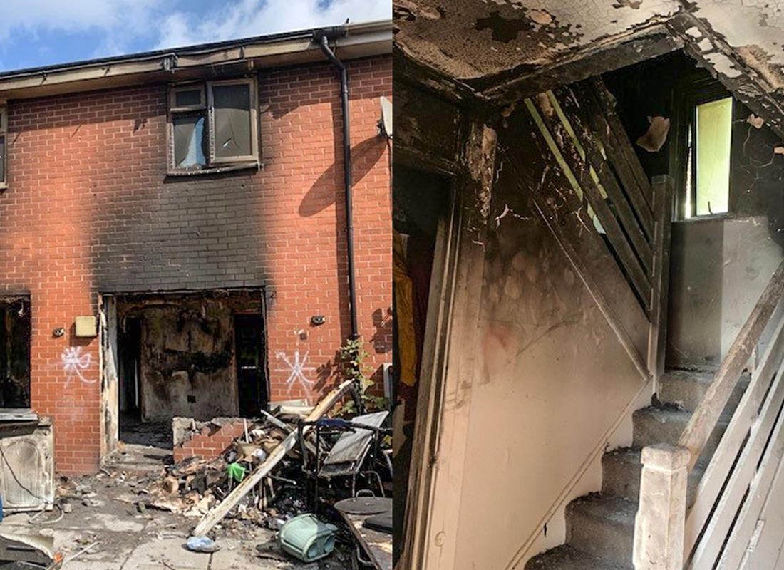 image of fire damage caused by a tumble dryer