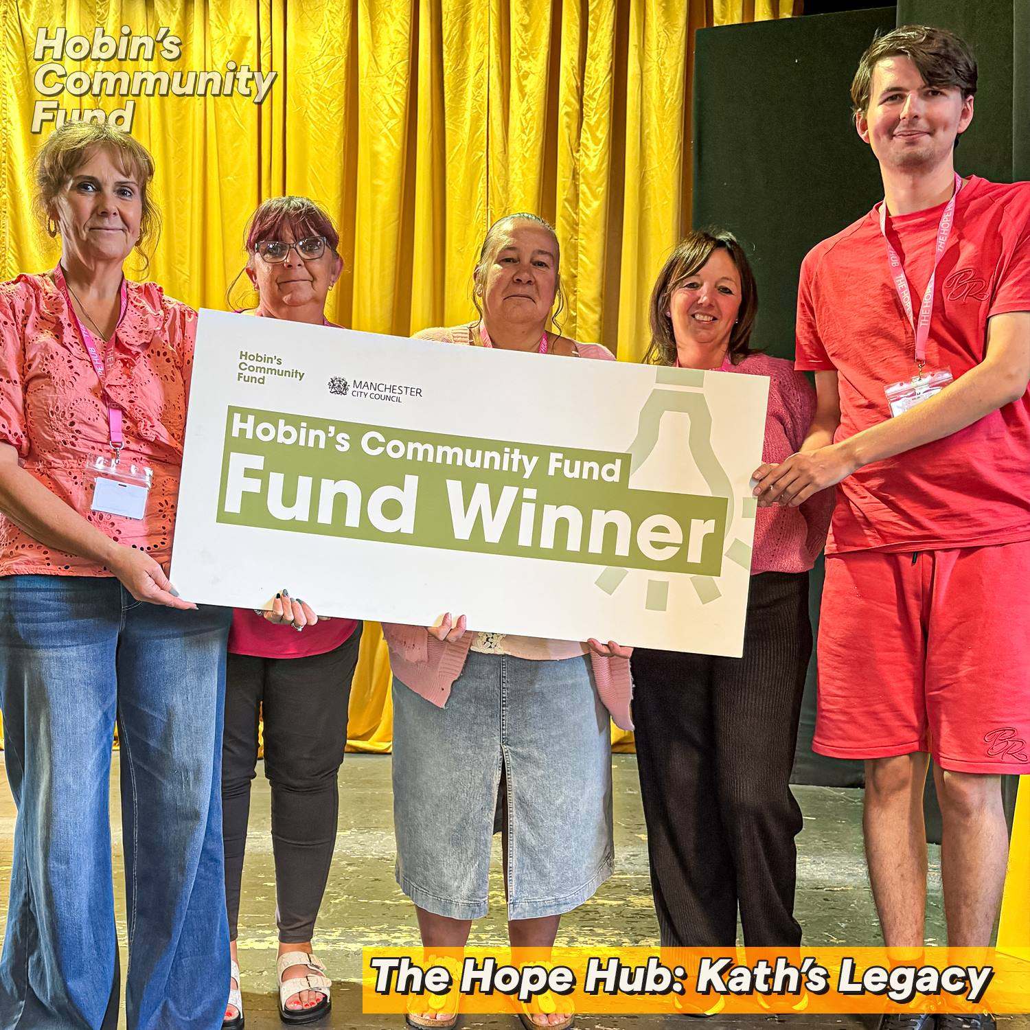 Hope Hub accepting their hobins award funding