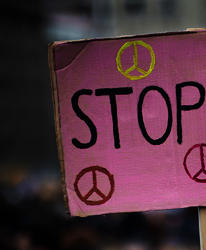 stop hate signage for hate crime awareness week