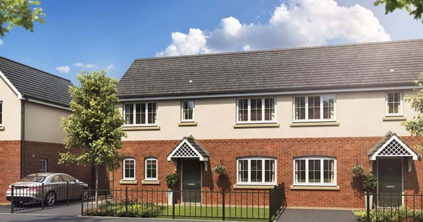 modern terraced house in the sunshine