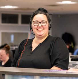 A member of staff at reception