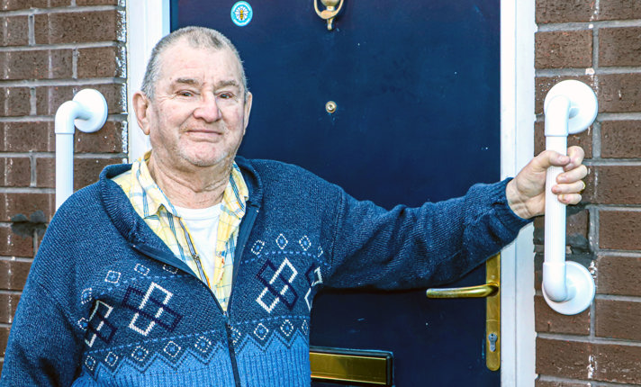 ricky rightsizing standing on his doorstep